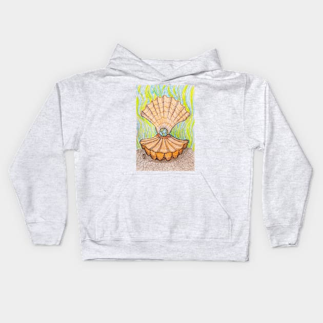 Earth Pearl in the Scallop Shell Kids Hoodie by Matt Starr Fine Art